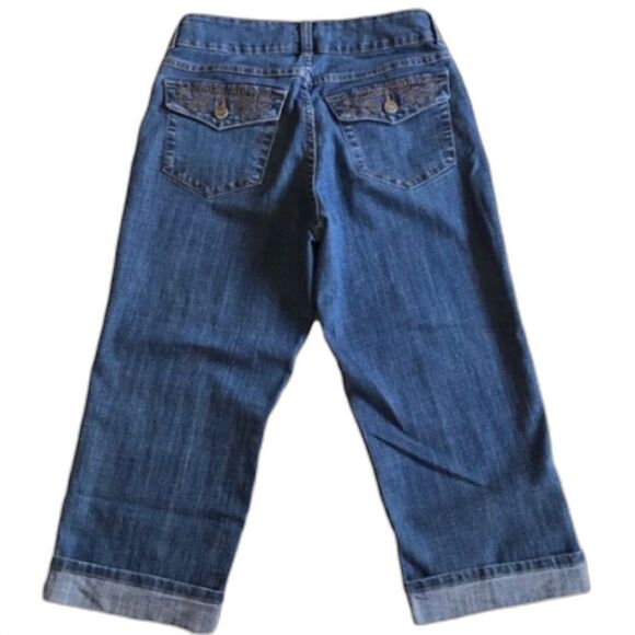 Riders by Lee Cuffed Cropped Flap Pocket Jeans Blue Sz 4 - Picture 1 of 9